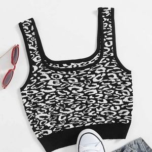 Leopard Knit Crop Top